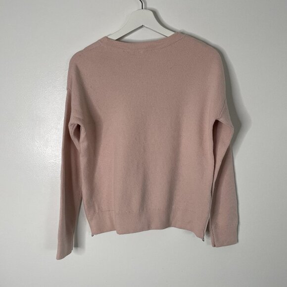 Levi's Sweater Womens XS Pink Blush Crewneck Side Zip Knit Pullover Long Sleeve - Picture 5 of 9